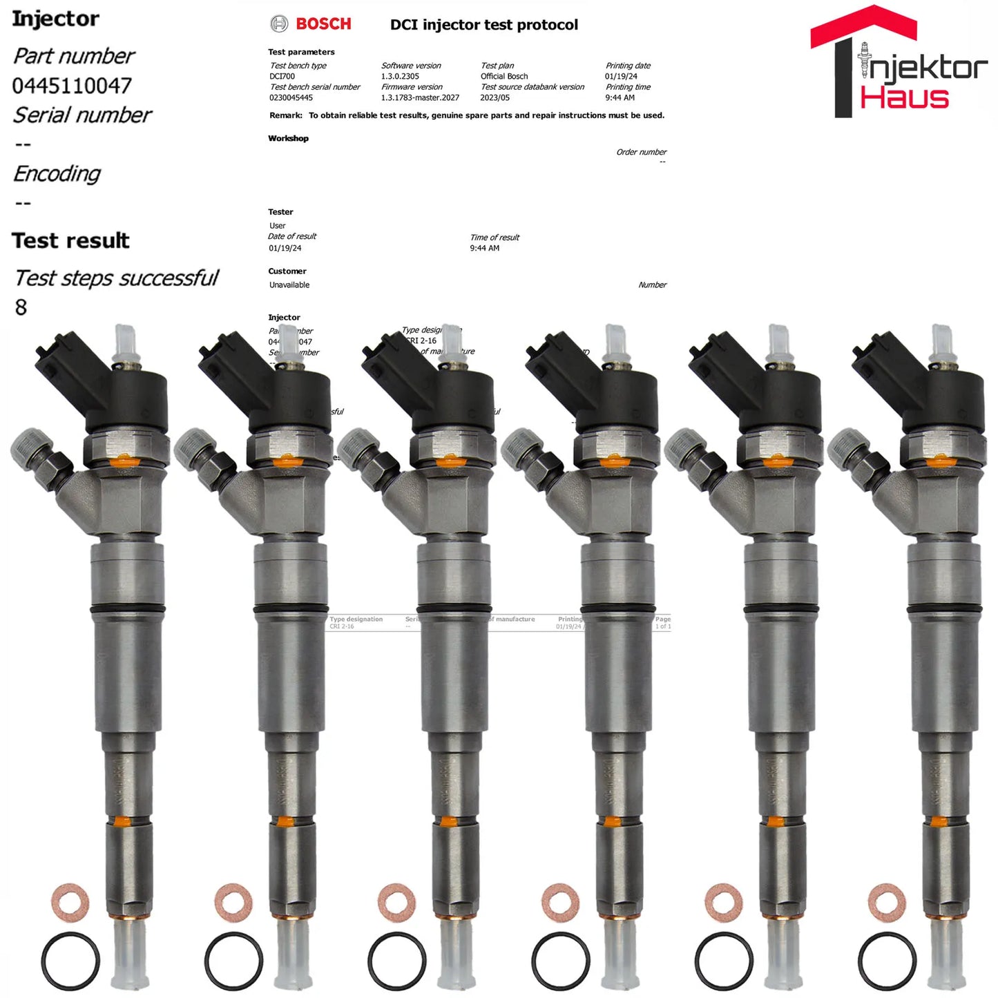 6x Bosch-Injektor 445110047 BMW 3er E46 5 E39 7 E38 X5 E53 Land-Range Rover