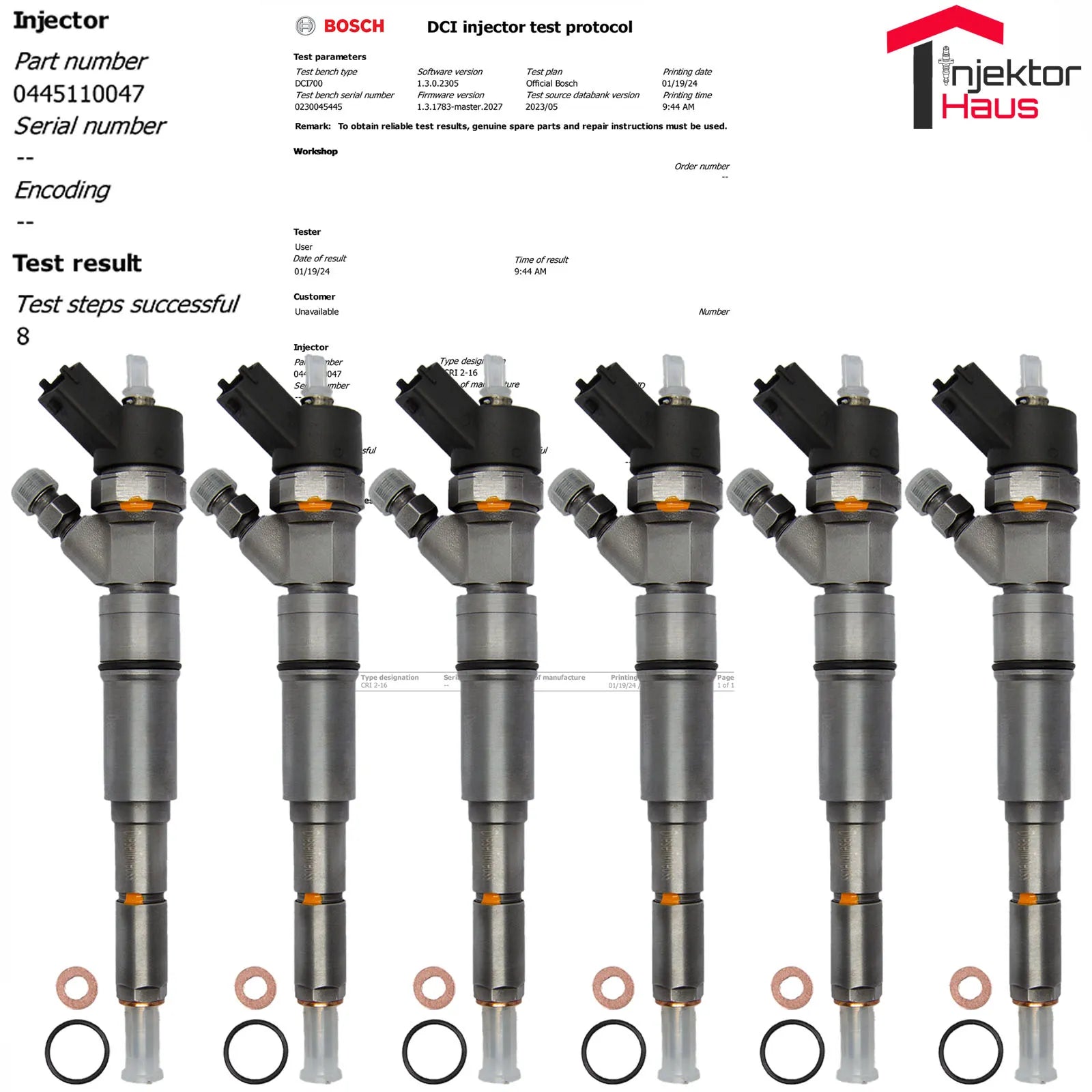 6x Bosch-Injektor 445110047 BMW 3er E46 5 E39 7 E38 X5 E53 Land-Range Rover