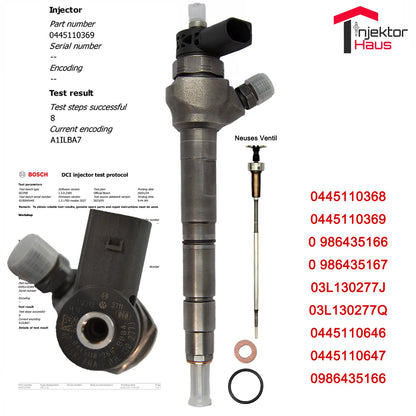 Injektor 0445110369 03L130277J 03L130277Q VW Audi 2,0 BOSCH