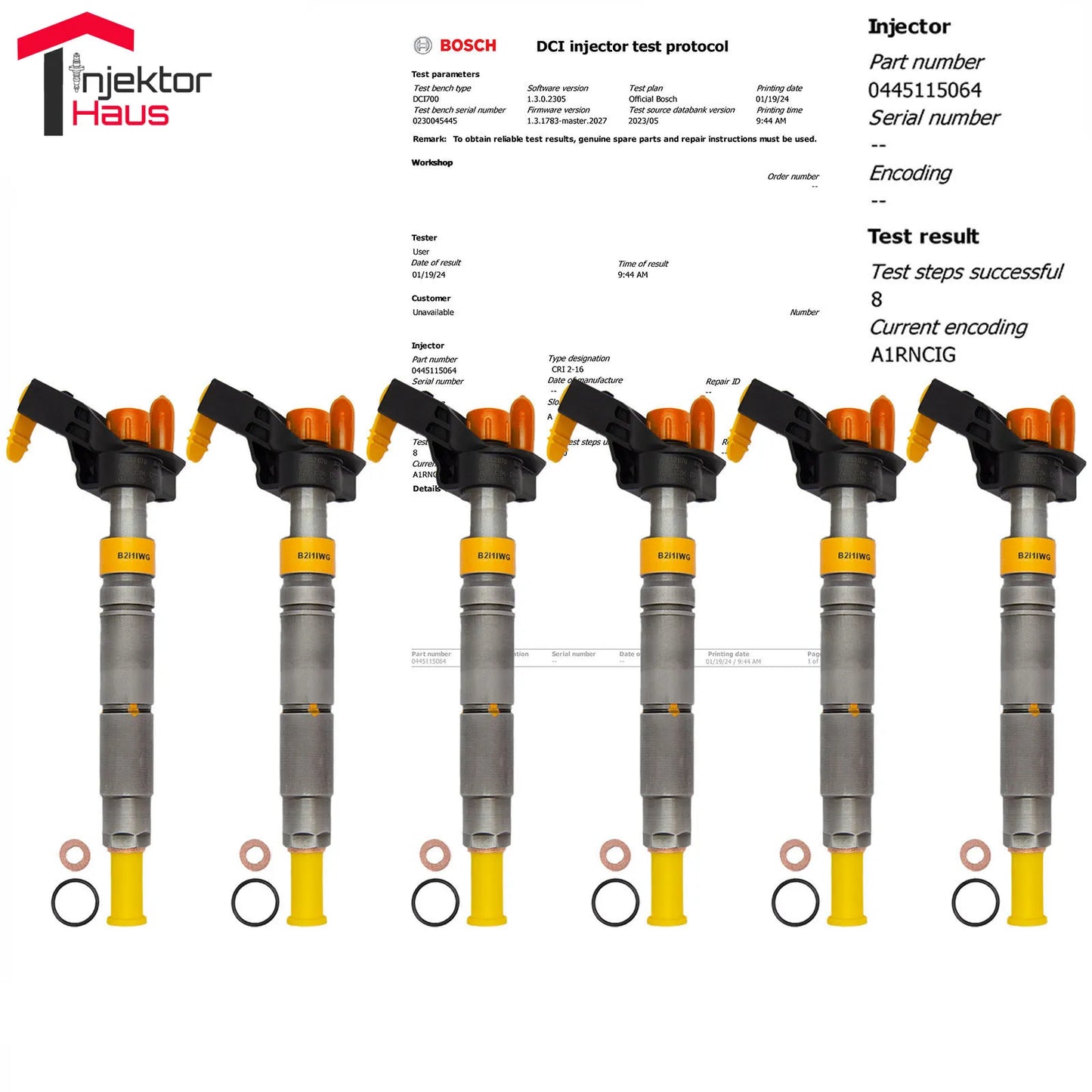 6x Bosch 445115064 Einspritzdüse für Mercedes, Jeep, Chrysler 3.0 CDI