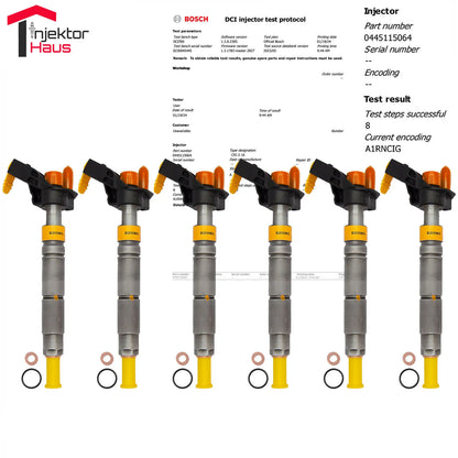 6x Bosch 445115064 Einspritzdüse für Mercedes, Jeep, Chrysler 3.0 CDI
