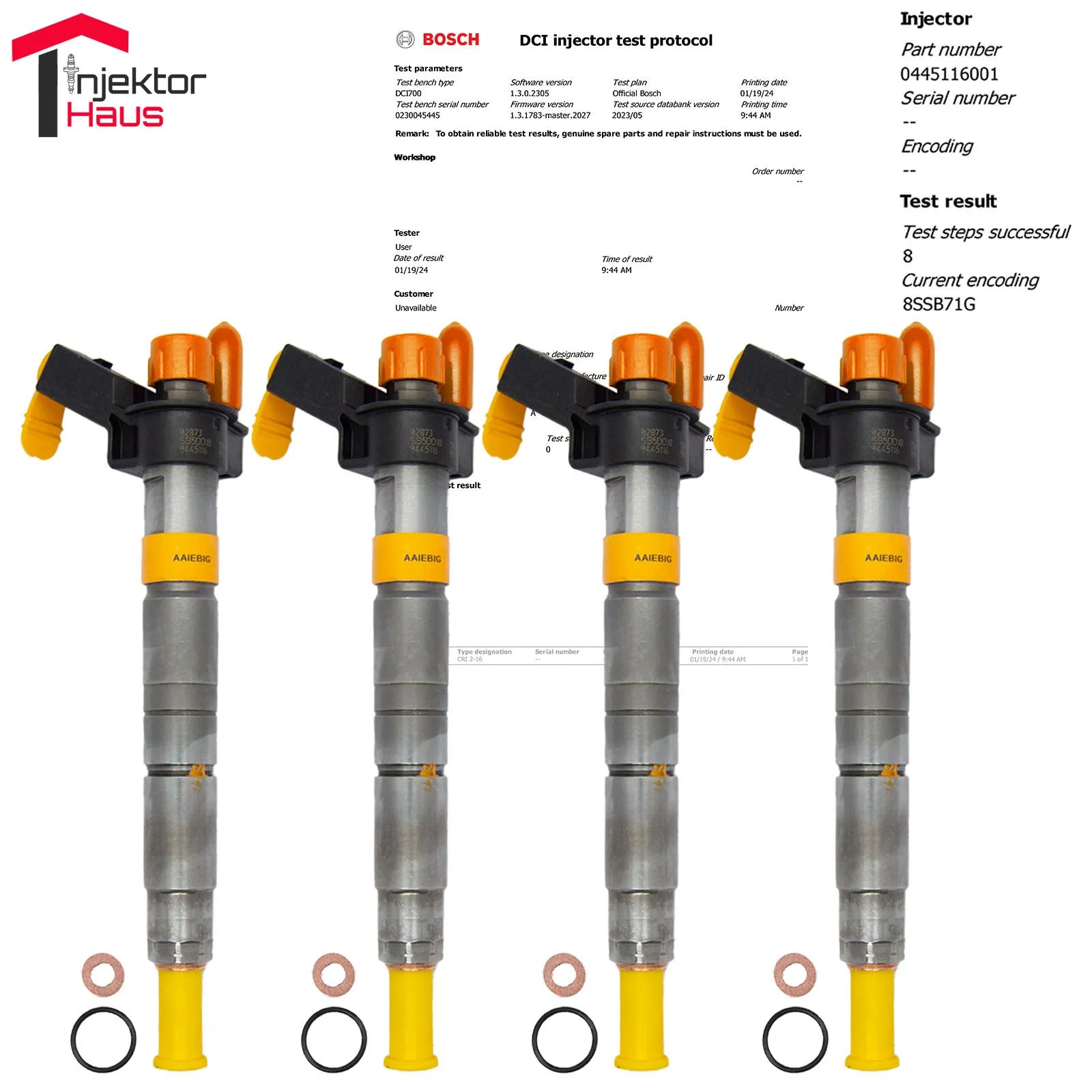 4x Original BOSCH Einspritzdüse für BMW 1er 3er 5er X3 - 0445116001 Injektor
