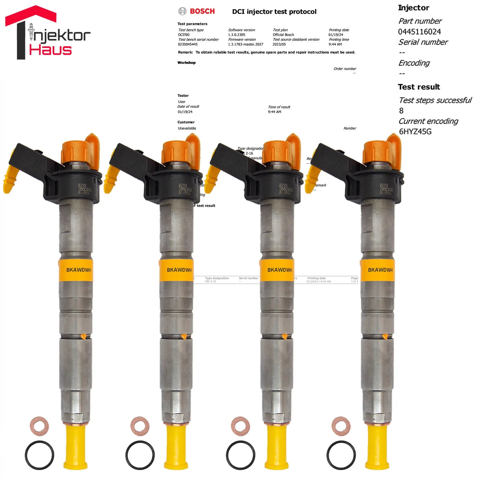 4x BOSCH Diesel Einspritzdüse 0445116024 für BMW 3er, 5er, 7er, X1, X3, X5, X6