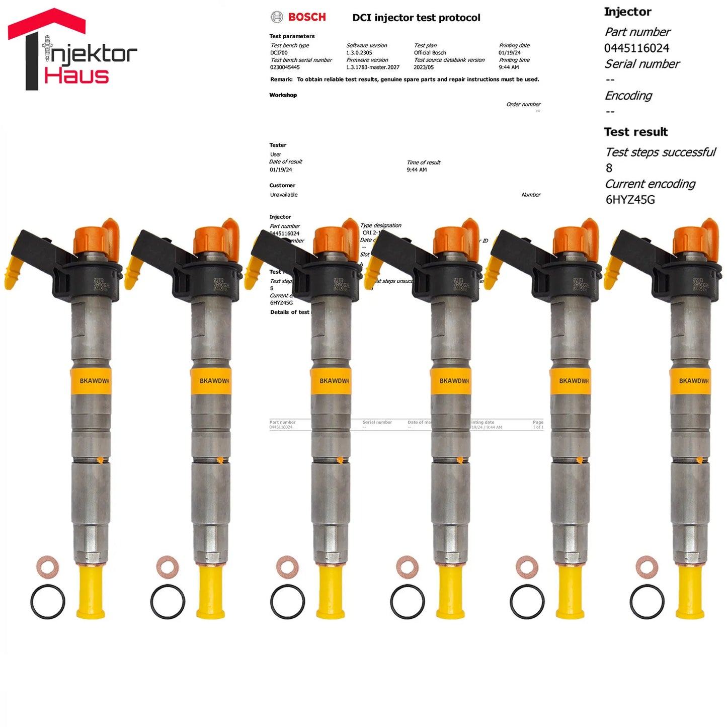 6x BOSCH Diesel Einspritzdüse 0445116024 für BMW 3er, 5er, 7er, X1, X3, X5, X6