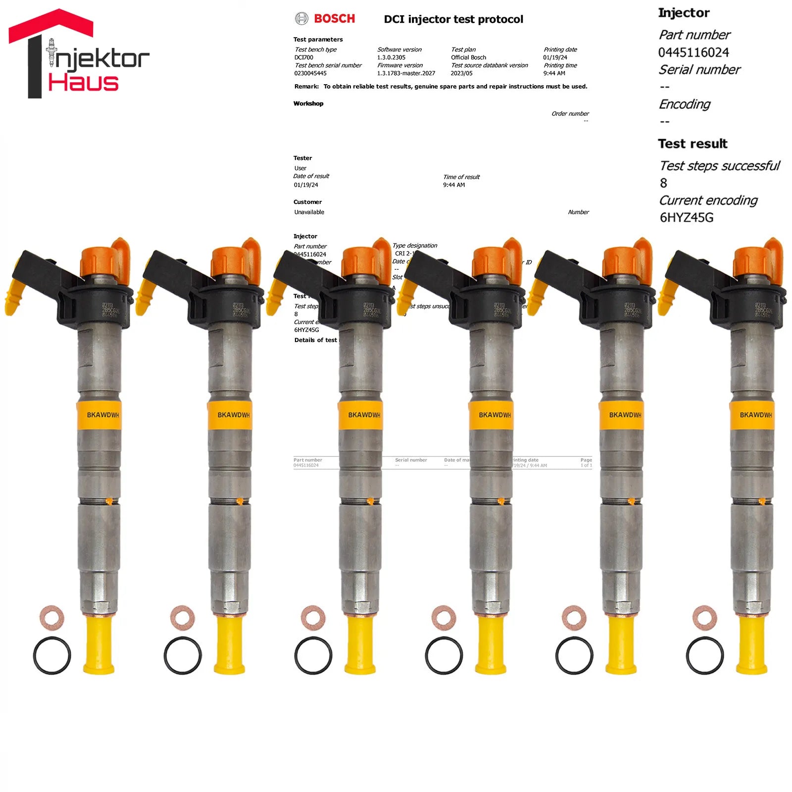 6x BOSCH Diesel Einspritzdüse 0445116024 für BMW 3er, 5er, 7er, X1, X3, X5, X6