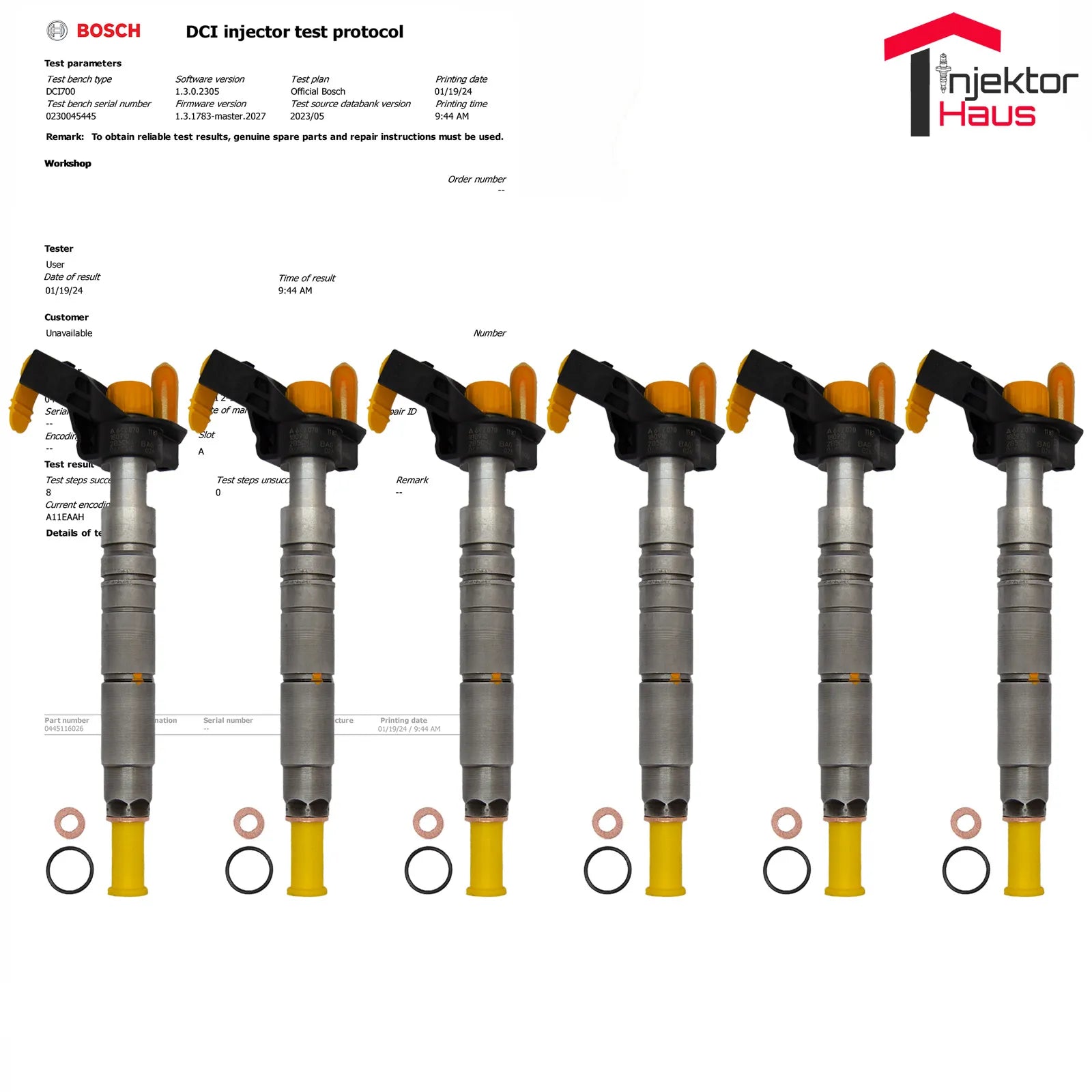 6x BOSCH Einspritzdüse (0445116026/0445116028) für Mercedes-Benz V6 Diesel