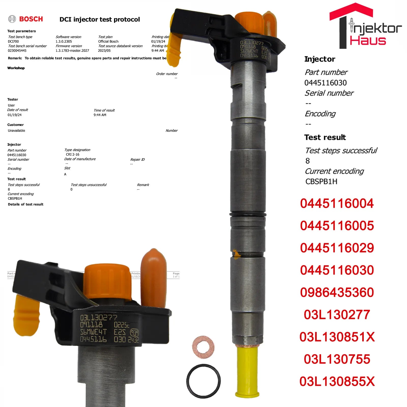 BOSCH Einspritzdüse (0445116030) für VW, Audi, Seat, Skoda 2,0 TDI