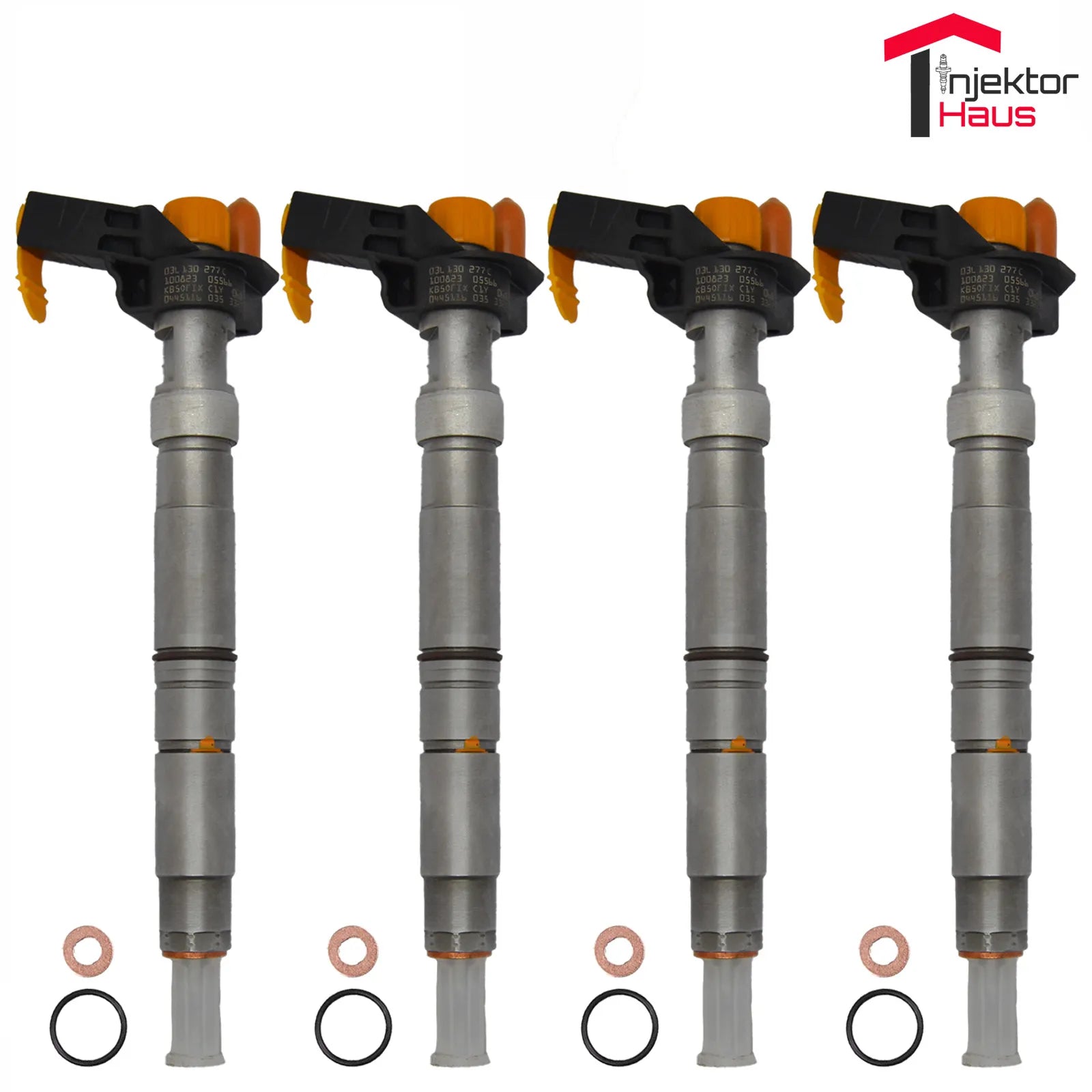 4x BOSCH Einspritzdüse (0445116035) für VW T5, T6, Amarok 2,0 TDI Motoren