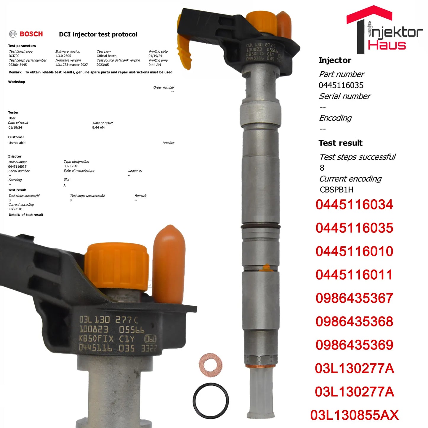 BOSCH Einspritzdüse (0445116035) für VW T5, T6, Amarok 2,0 TDI Motoren