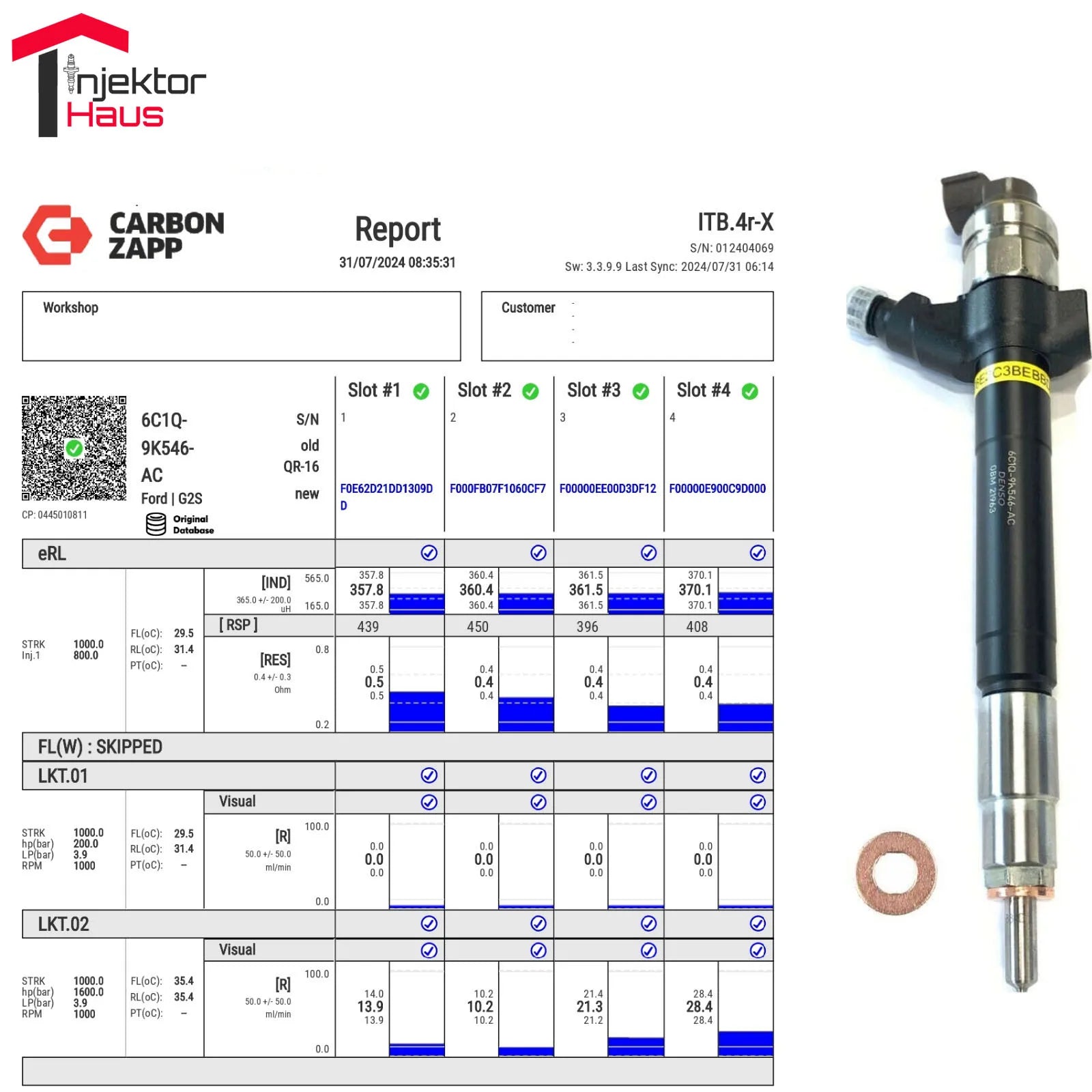 Injektor Fiat Ducato 2.2 JTD 74 kW 6C1Q9K546-AC Original