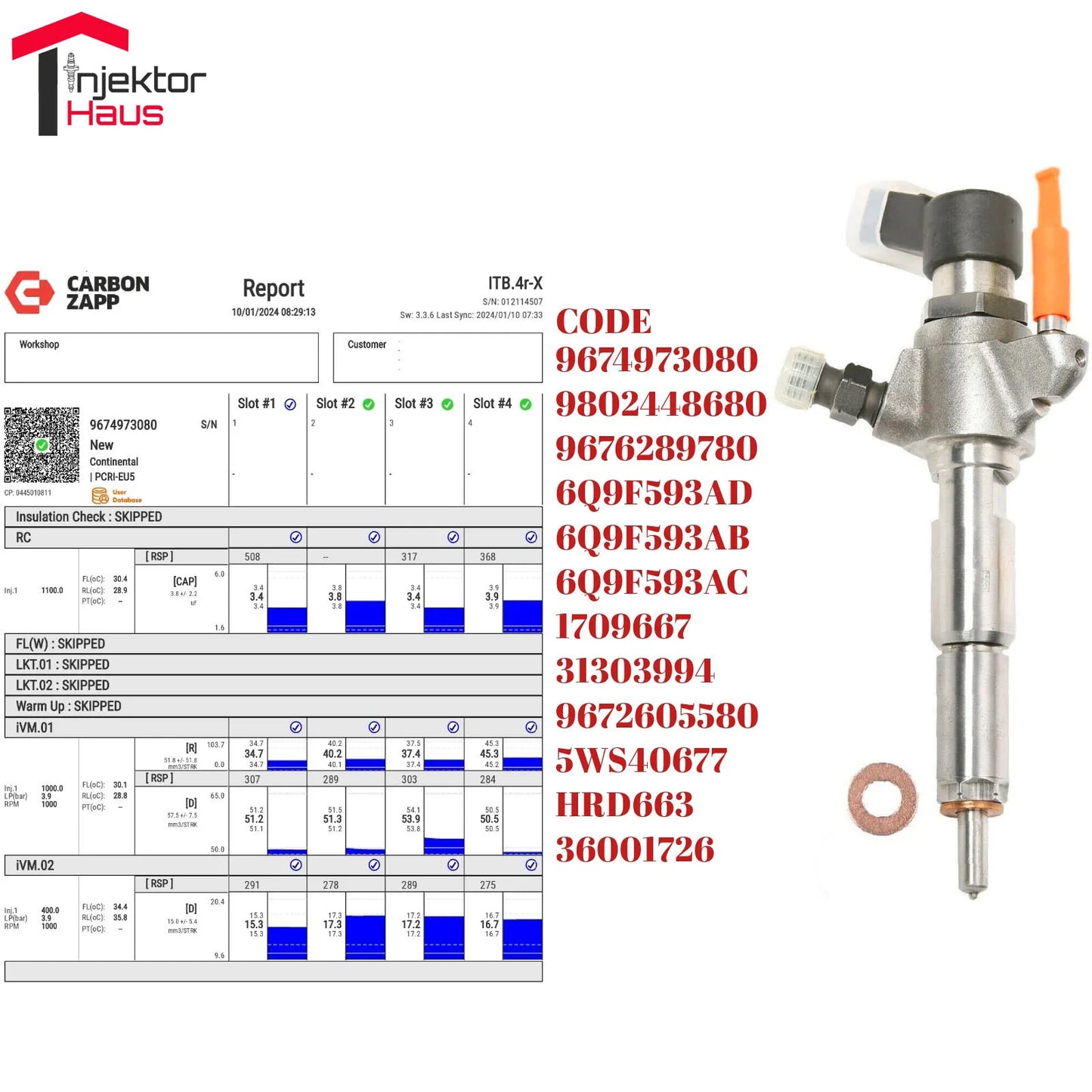 Injektor Ford Volvo Peugeot Mazda 1,6 HDI 9674973080-9802448680