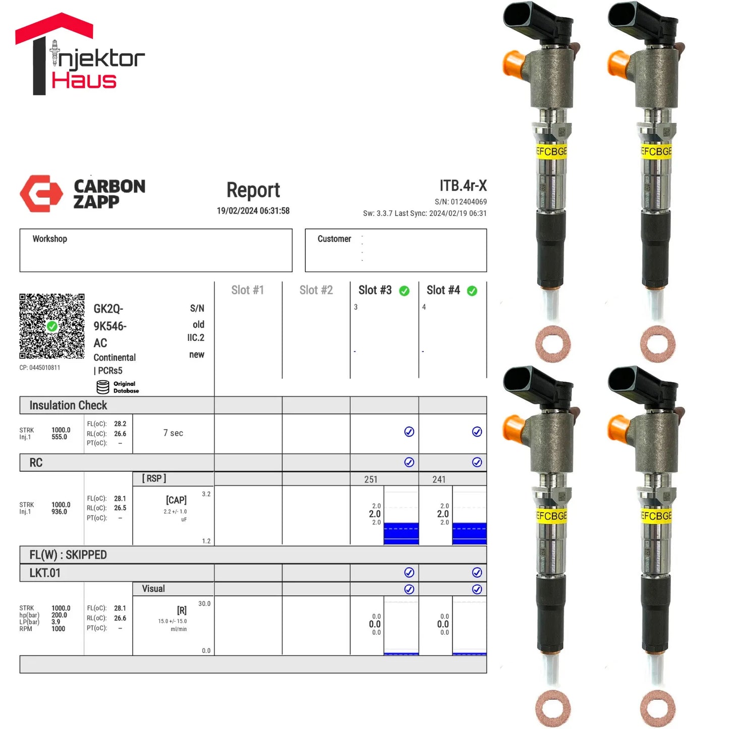 4x Original Ford Tourneo Transit Custom Injektor GK2Q-9K546-AC